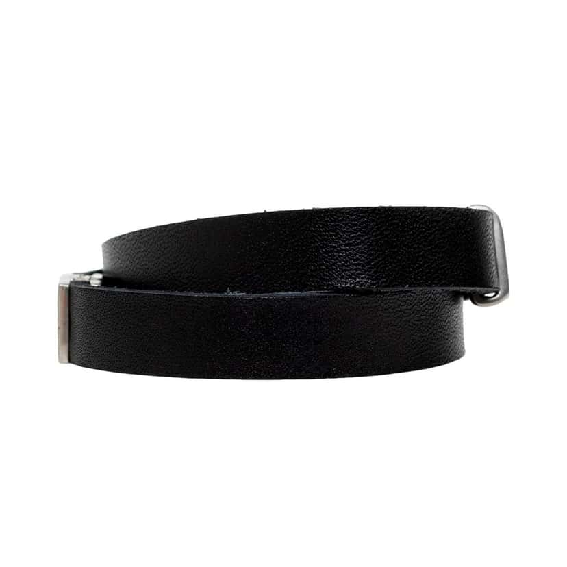 Saint Laurent Saint Laurent Monogram Black Leather Bracelet Black Leather Never worn - Model View