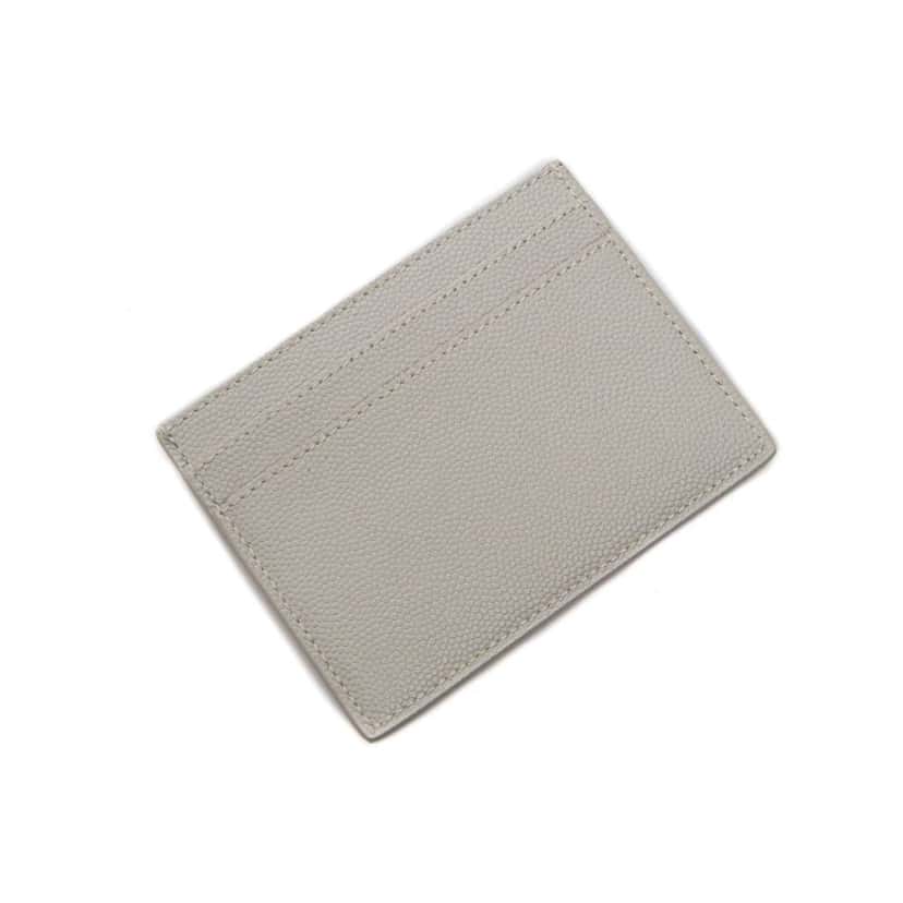 Saint Laurent Saint Laurent Grey Grain de Poudre Leather Credit Card Case Wallet Grey Leather Good condition - Back View