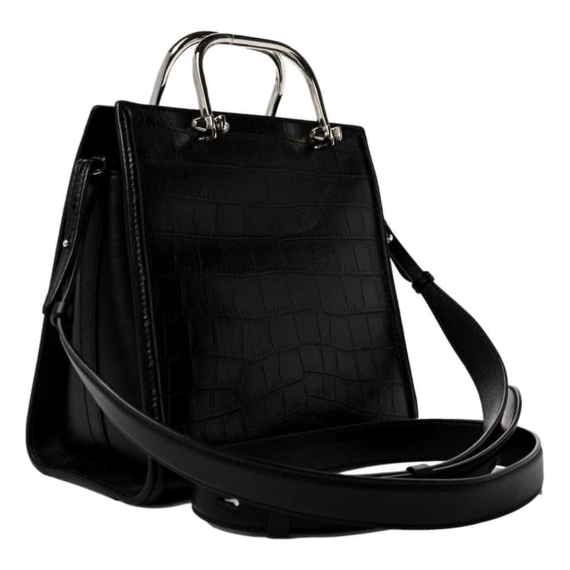 Alexander McQueen Alexander McQueen The Short Story Black Croc Print Leather Satchel Black Leather Never worn - Back View
