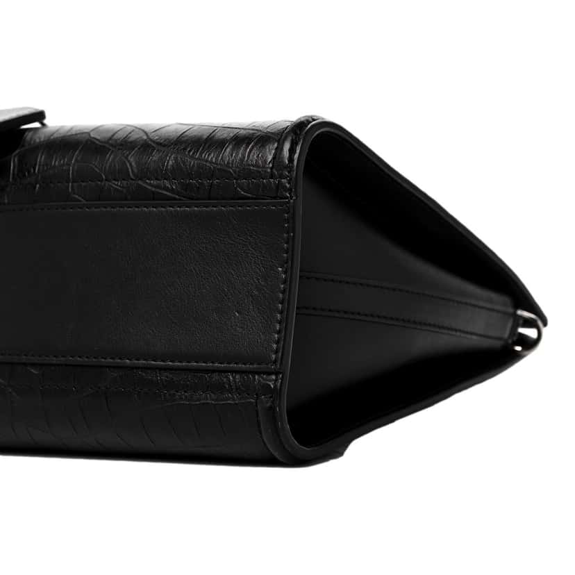 Alexander McQueen Alexander McQueen The Short Story Black Croc Print Leather Satchel Black Leather Never worn - Inside View