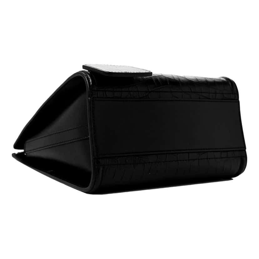 Alexander McQueen Alexander McQueen The Short Story Black Croc Print Leather Satchel Black Leather Never worn - Model View