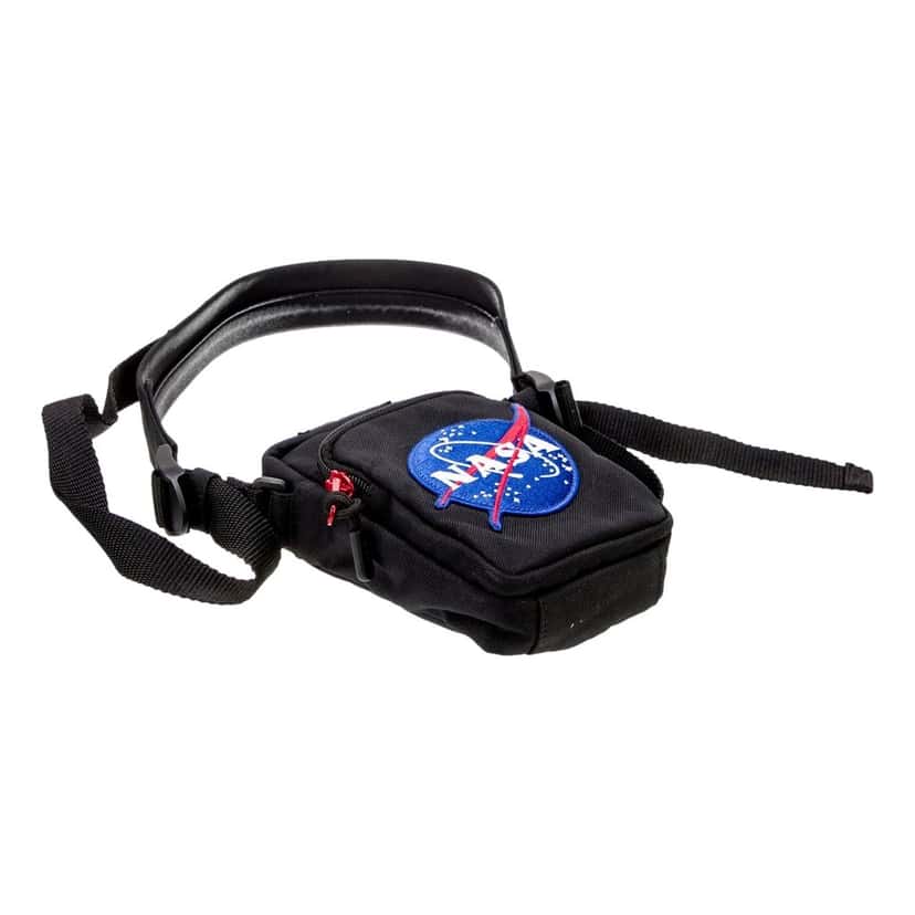 Balenciaga Balenciaga Nasa Logo Phone Holder Crossbody Bag Black Recycled Nylon Black Leather Never worn - Model View