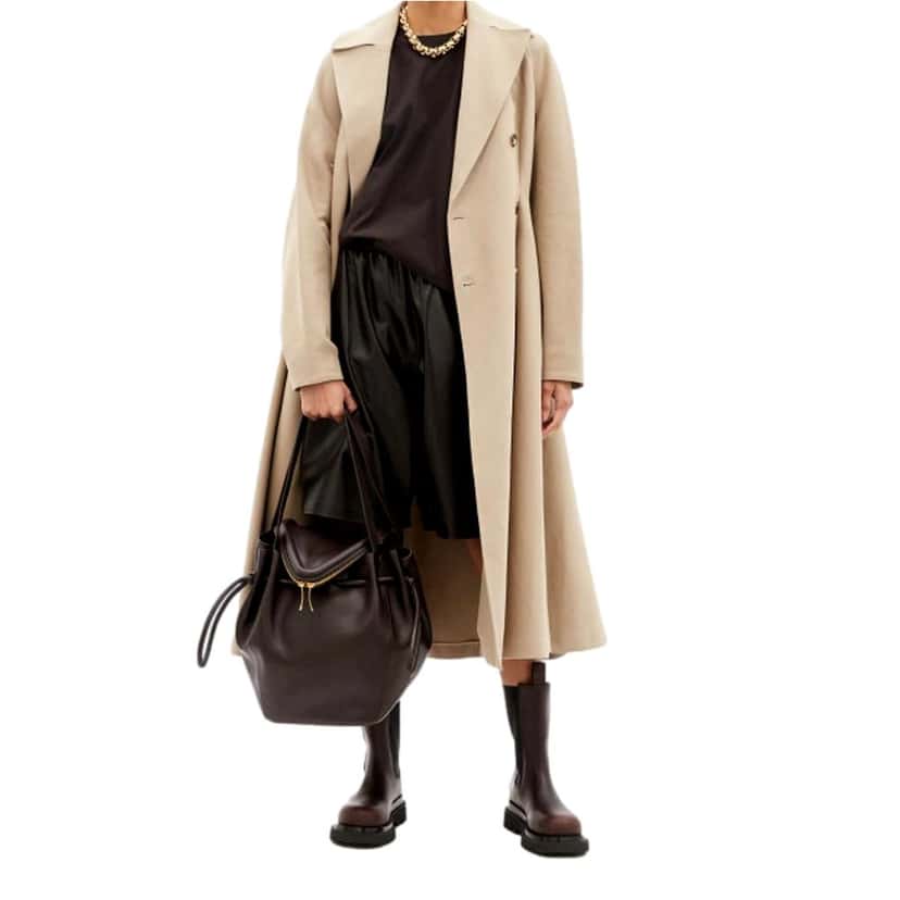 Bottega Veneta Bottega Veneta Beak Large Shoulder Bag Brown Calfskin Leather Designer Handbag Brown Leather Never worn - Inside View