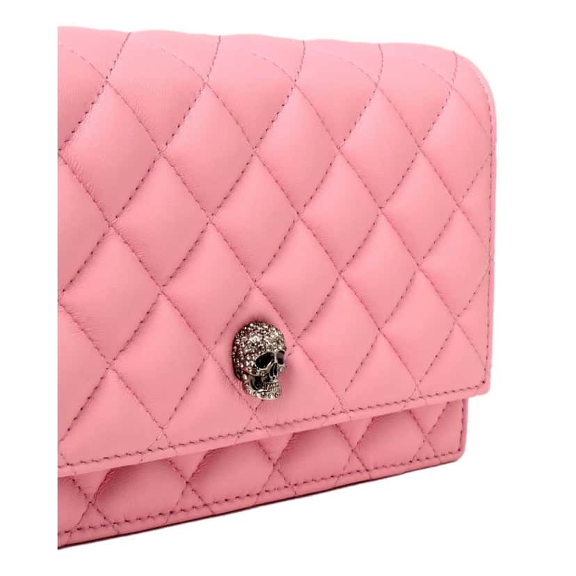 Alexander McQueen Alexander McQueen Pink Quilted Leather Skull Shoulder Bag Pink Leather Never worn - Box View