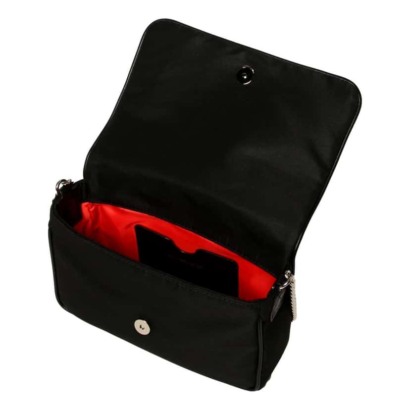 Alexander McQueen Alexander McQueen Small Black Nylon Skull Shoulder Bag Black Leather Never worn - Model View