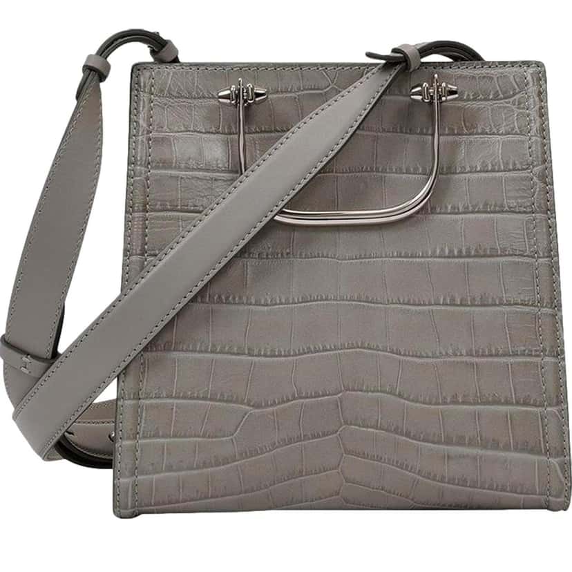 Alexander McQueen Alexander McQueen The Short Story Grey Croc Print Leather Satchel Other Leather Never worn - Inside View