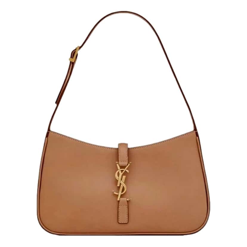 Saint Laurent Saint Laurent Le 5 À 7 Small Beige Leather YSL Hobo Shoulder Bag Gold Logo Brown Leather Never worn - Front View