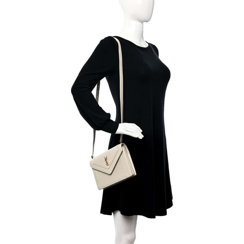 Saint Laurent Saint Laurent Gabby Quilted Ivory Crema Lambskin Shoulder Bag White Leather Never worn - Back View