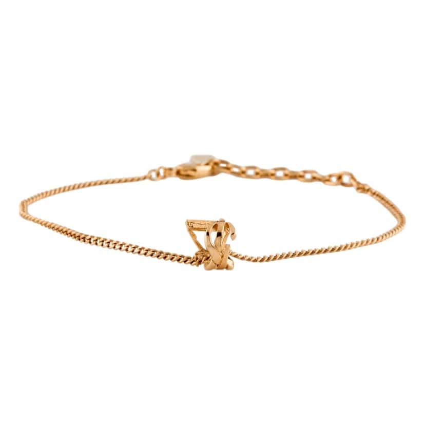 Saint Laurent Saint Laurent Monogram Twist Gold Metal Chain Bracelet Gold Good condition - Model View