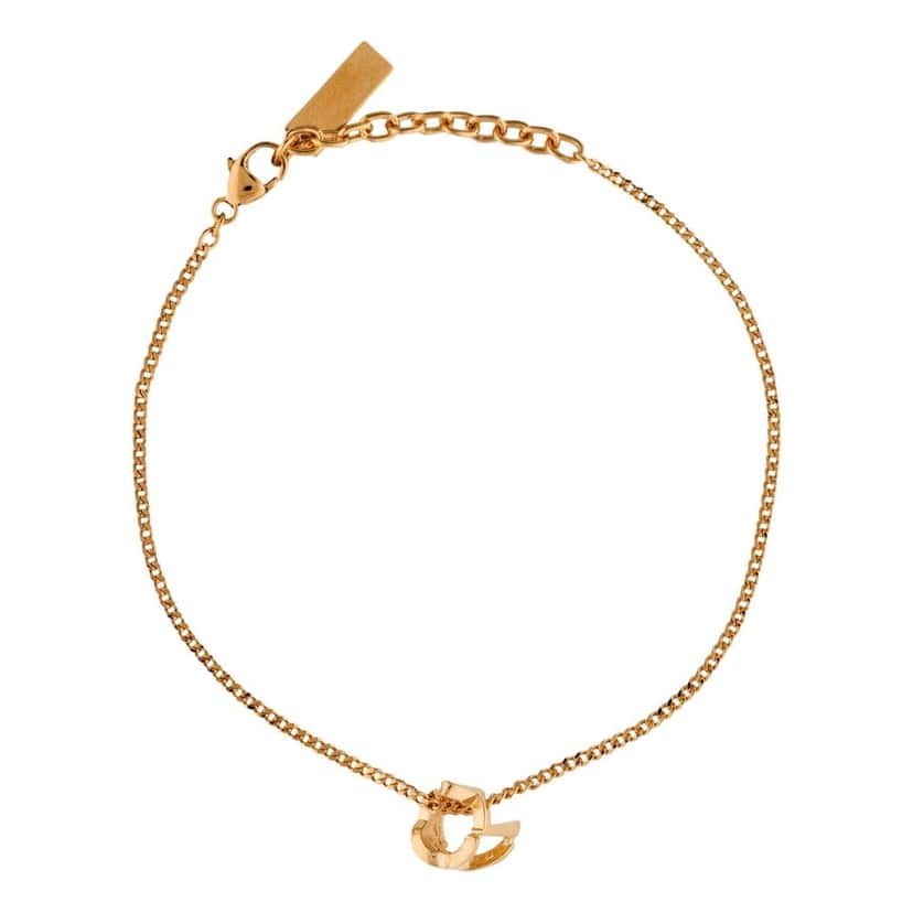 Saint Laurent Saint Laurent Monogram Twist Gold Metal Chain Bracelet Gold Good condition - Box View