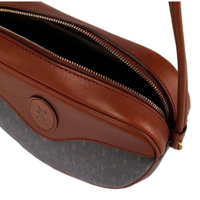 Saint Laurent Saint Laurent Coeur Monogram Brown Canvas Leather Small Crossbody Bag Brown Leather Never worn - Back View