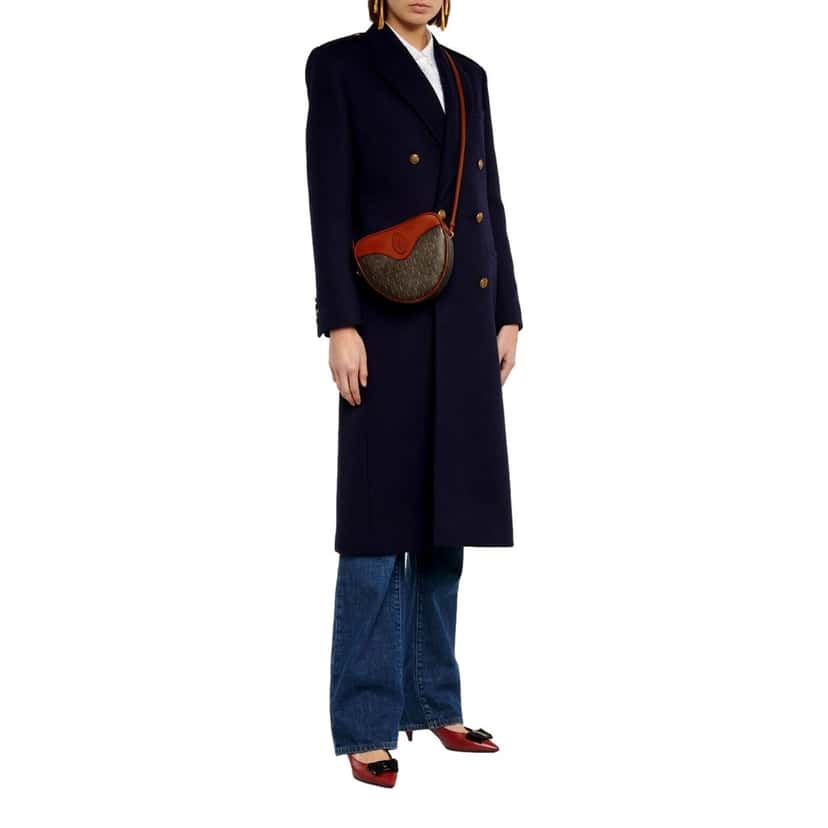 Saint Laurent Saint Laurent Coeur Monogram Brown Canvas Leather Small Crossbody Bag Brown Leather Never worn - Model View