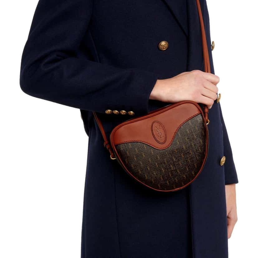 Saint Laurent Saint Laurent Coeur Monogram Brown Canvas Leather Small Crossbody Bag Brown Leather Never worn - Box View