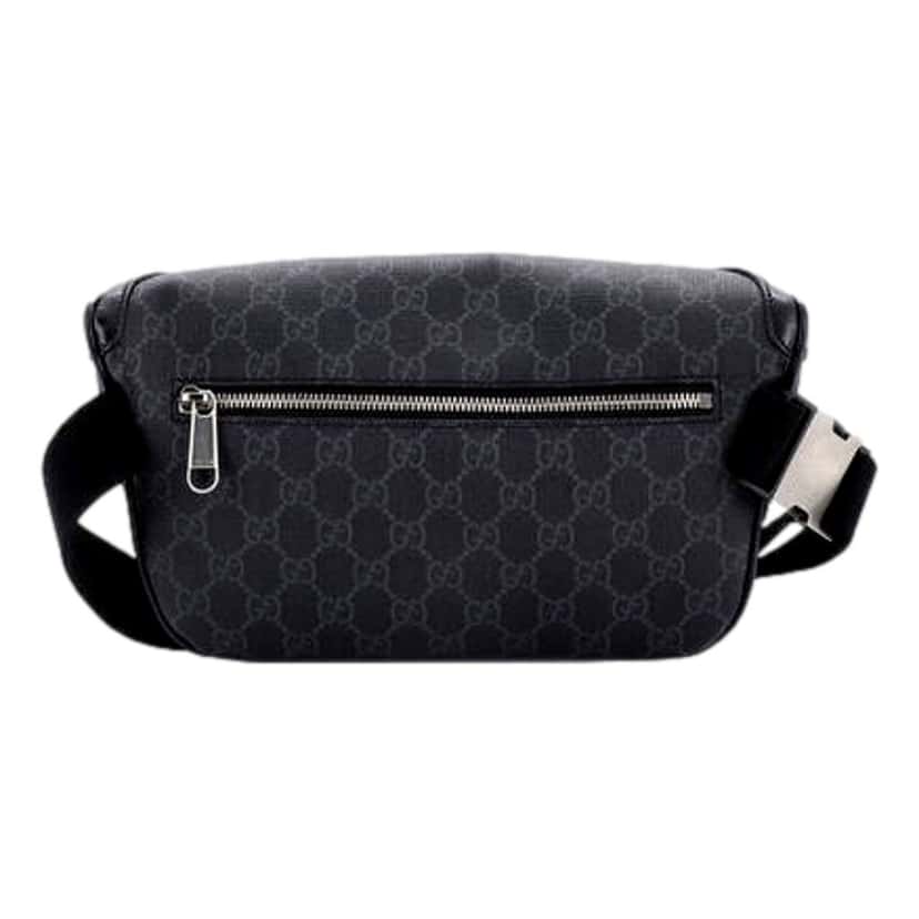 Gucci Gucci Interlocking G Patch Belt Bag GG Coated Canvas Black 90 Black Leather Never worn - Model View