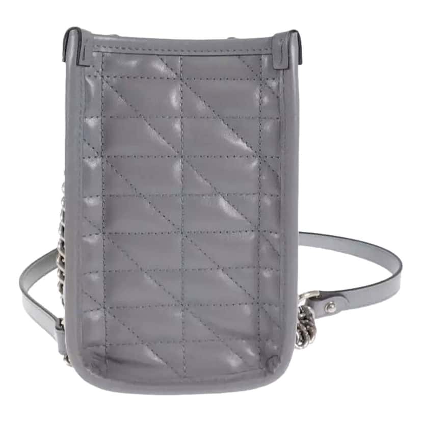 Gucci Gucci GG Marmont Silver Medium Chain Shoulder Tote Bag Gray Leather Other Leather Never worn - Model View