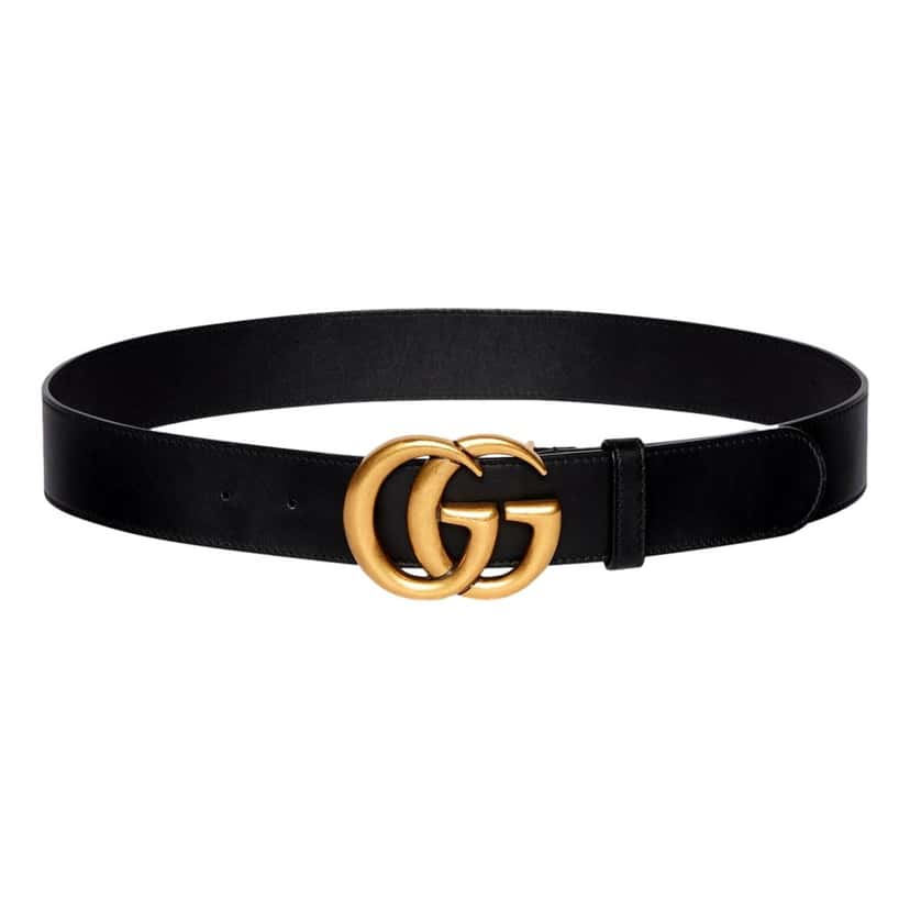 Gucci Gucci GG Marmont Wide Belt Size 120 Black Leather Never worn - Front View