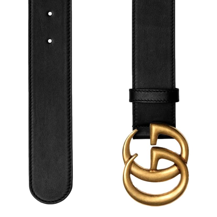 Gucci Gucci GG Marmont Wide Belt Size 120 Black Leather Never worn - Back View