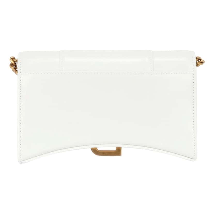 Balenciaga Balenciaga Hourglass White Smooth Calfskin Leather Wallet on Chain Crossbody Bag White Leather Never worn - Back View