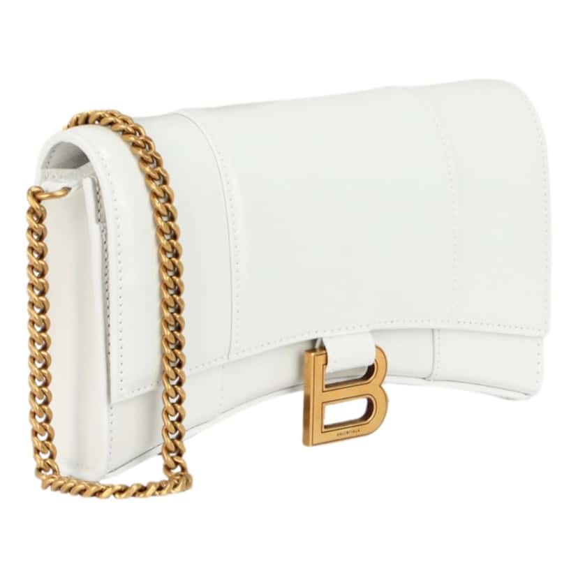 Balenciaga Balenciaga Hourglass White Smooth Calfskin Leather Wallet on Chain Crossbody Bag White Leather Never worn - Inside View