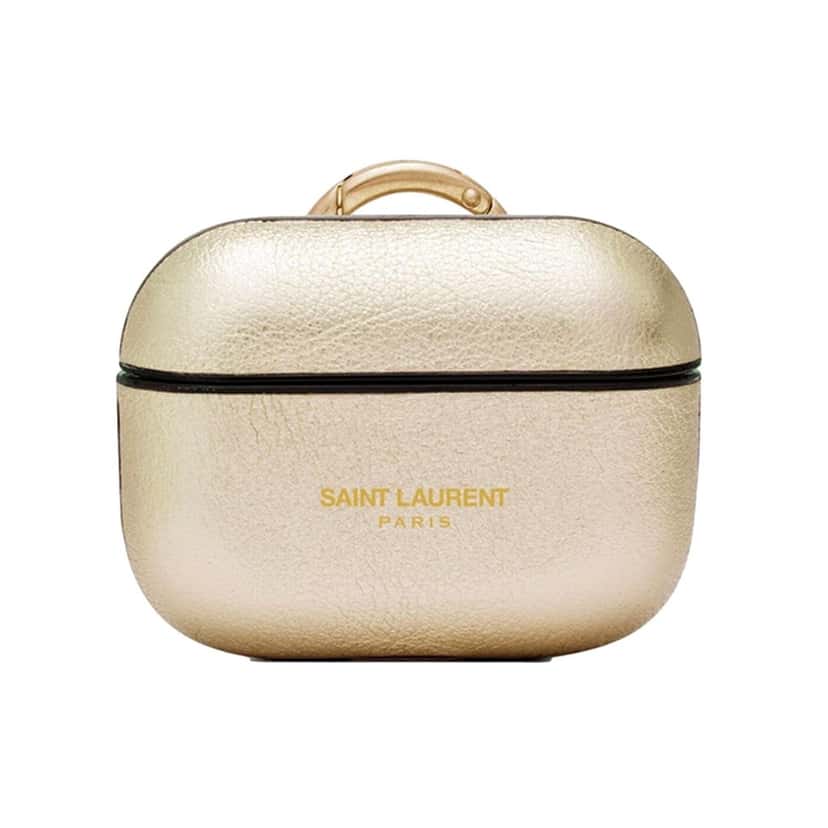 Saint Laurent Saint Laurent Metallic Gold Leather Airpods Pro Case Gold Leather Never worn - Front View