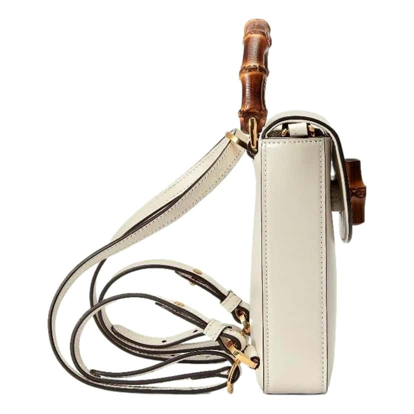 Gucci Gucci Bamboo 1947 Mini Cream Leather Top Handle Crossbody Bag Beige Leather Never worn - Box View