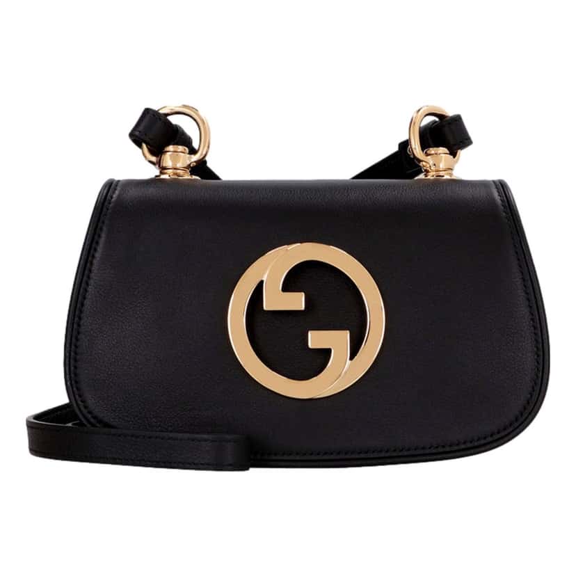 Gucci Gucci Blondie GG Mini Bag Web Stripe Strap Small Crossbody Black Canvas Never worn - Front View