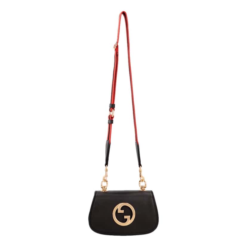 Gucci Gucci Blondie GG Mini Bag Web Stripe Strap Small Crossbody Black Canvas Never worn - Model View