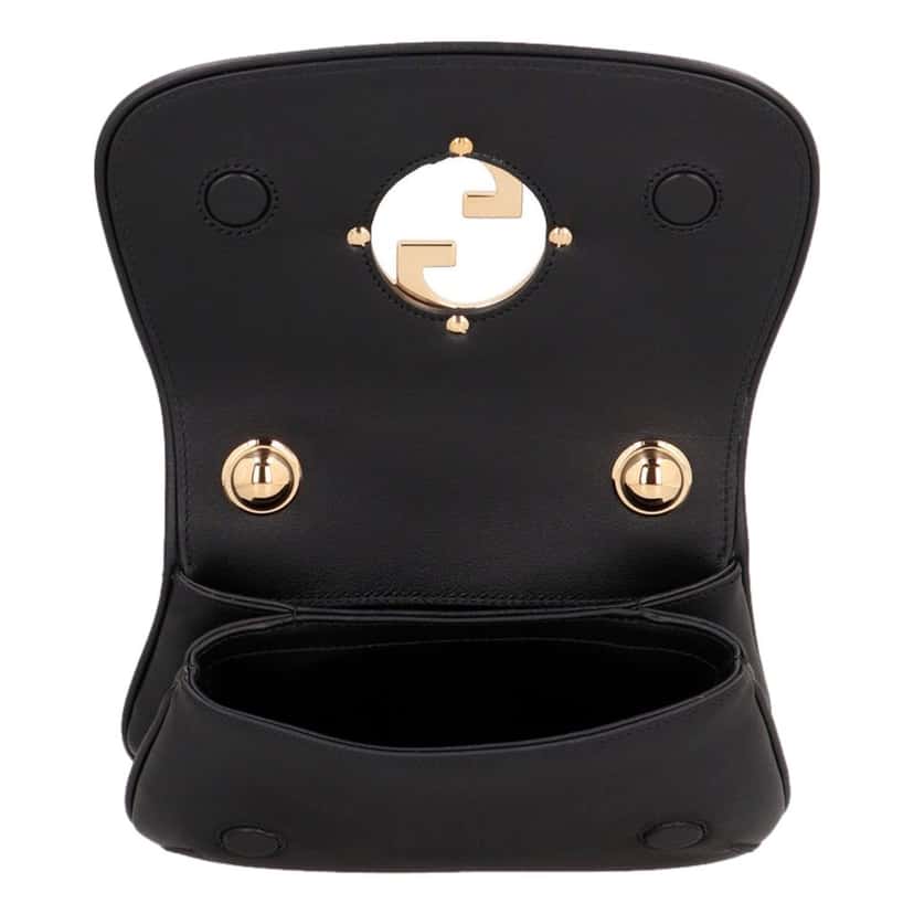 Gucci Gucci Blondie GG Mini Bag Web Stripe Strap Small Crossbody Black Canvas Never worn - Box View