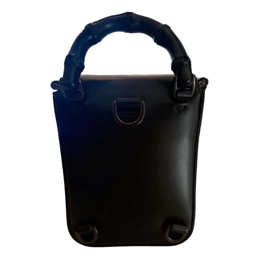 Gucci Gucci Bamboo 1947 Mini Black Leather Top Handle Crossbody Bag Black Leather Never worn - Inside View