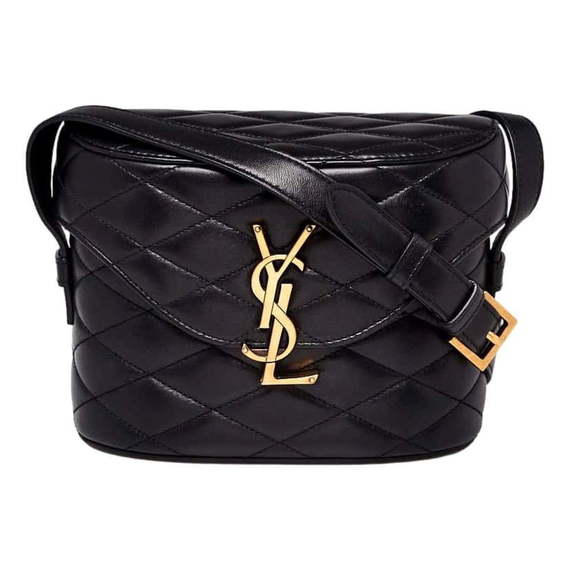 Saint Laurent Saint Laurent June Quilted Leather Crossbody Bag in Black with Gold Hardware YSL Closure Black Leather Never worn - Front View