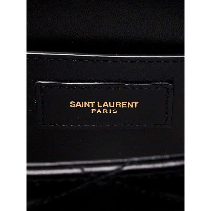 Saint Laurent Saint Laurent June Quilted Leather Crossbody Bag in Black with Gold Hardware YSL Closure Black Leather Never worn - Box View