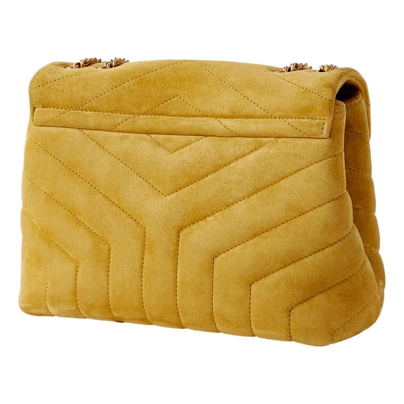 Saint Laurent Saint Laurent Loulou Monogram Chartreuse Suede Medium Shoulder Bag Yellow Leather Never worn - Box View