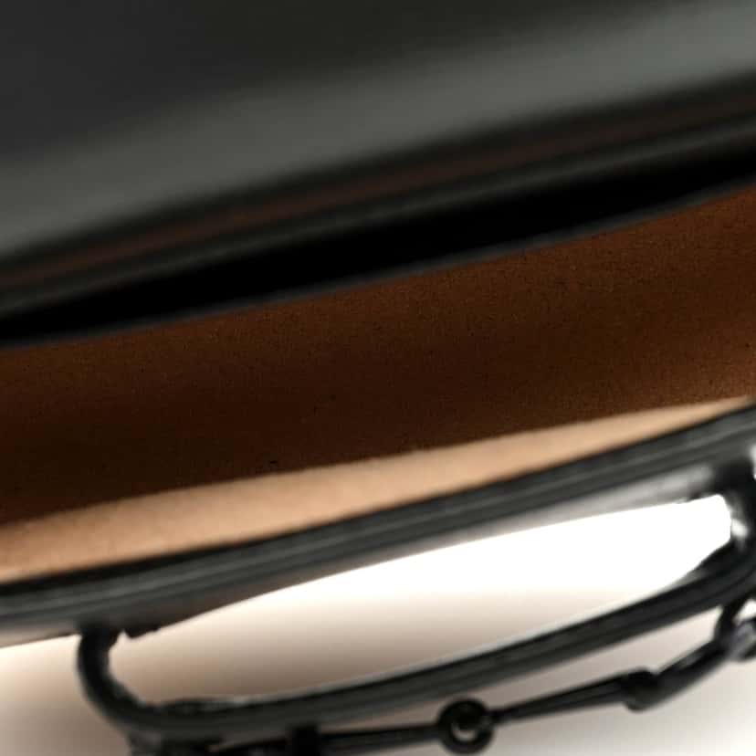 Gucci Gucci Horsebit 1955 Mini Black Calfskin Leather Web Stripe Crossbody Bag Black Leather Never worn - Model View