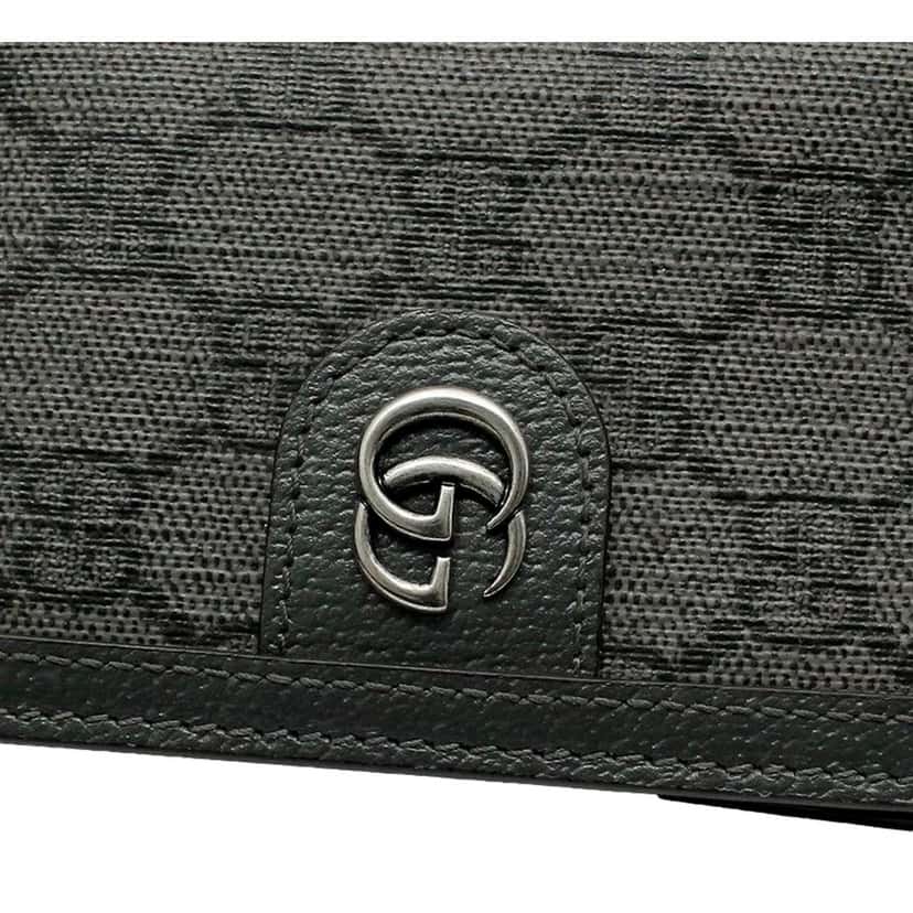 Gucci Gucci Ophidia Silver Gray Supreme Bifold Card Case Wallet Other Canvas Never worn - Model View