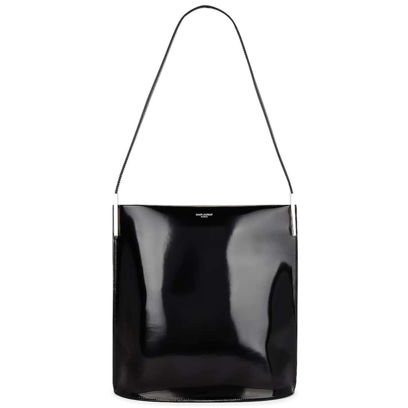 Saint Laurent Saint Laurent Black Patent Leather Shopping Tote Shoulder Bag Black Leather Never worn - Front View