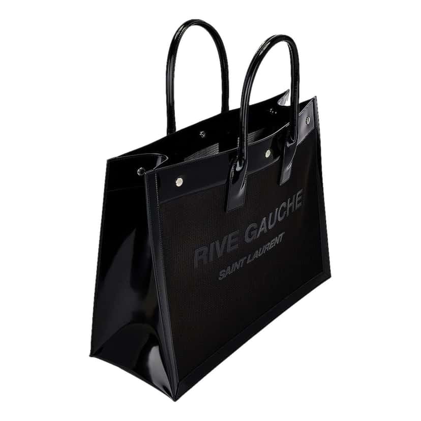 Saint Laurent Saint Laurent Rive Gauche Large Tote Bag Black Nylon Leather Trim Silver Hardware Black Never worn - Inside View