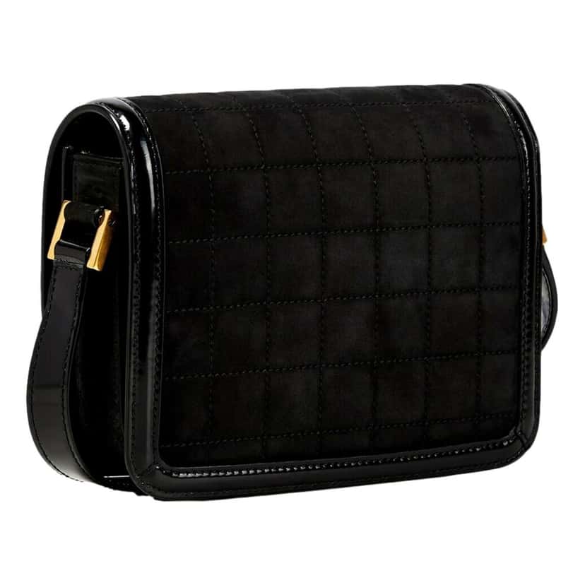 Saint Laurent Saint Laurent Solferino Leather Black Quilted Suede Shoulder Bag Black Suede Never worn - Back View