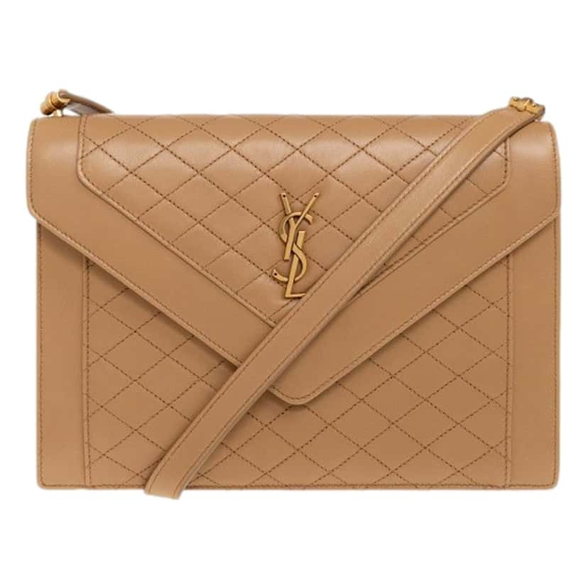 Saint Laurent Saint Laurent Gabby Monogram Quilted Lambskin Leather Light Brown Shoulder Bag Brown Leather Never worn - Back View