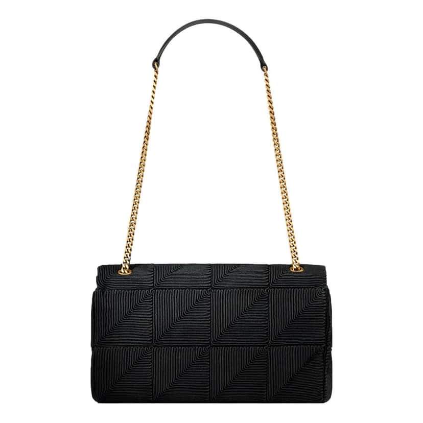 Saint Laurent Saint Laurent Jamie YSL Satin Textured Chain Strap Small Crossbody Flap Bag Black Satin Never worn - Inside View
