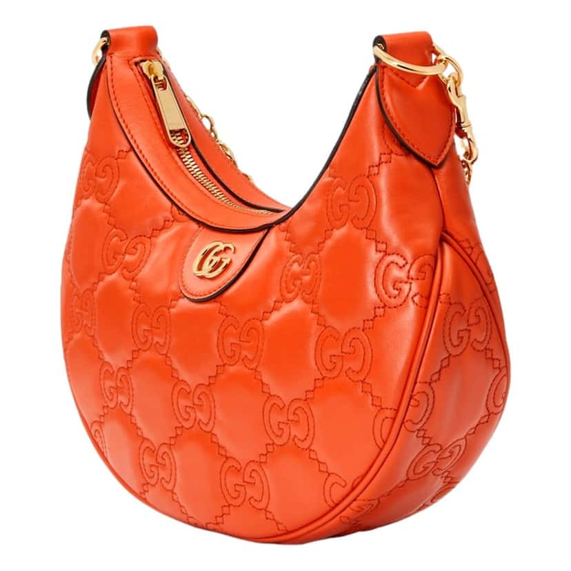Gucci Gucci GG Quilted Matelassé Leather Small Shoulder Handbag In Orange Orange Leather Never worn - Back View