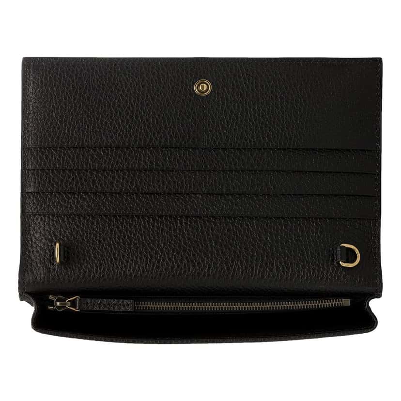 Gucci Gucci Interlocking GG Black Python Leather Bow Wallet on Chain Gold Hardware Black Leather Never worn - Box View