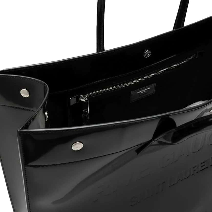 Saint Laurent Saint Laurent Rive Gauche Black Patent Leather Large Tote Bag Black Leather Never worn - Box View