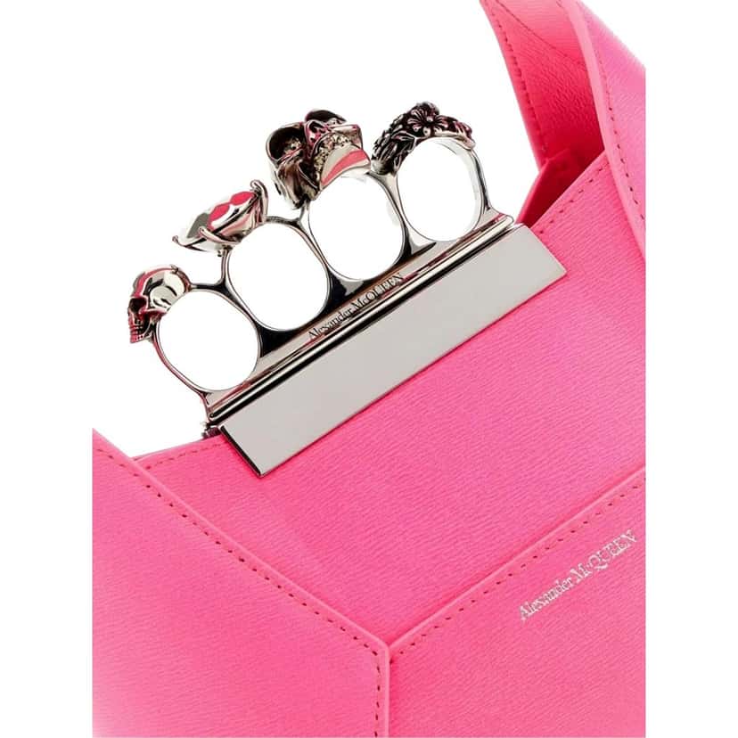 Alexander McQueen Alexander Mcqueen The Jewelled Hobo Mini Bag in Pink Pink Leather Never worn - Inside View