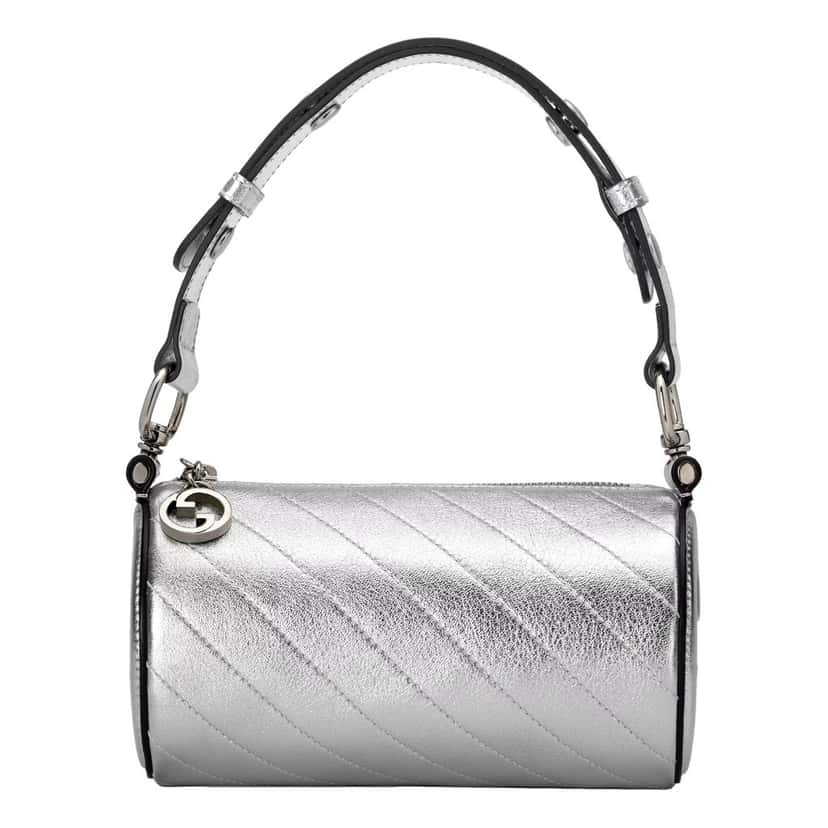 Gucci Gucci Blondie Mini Shoulder Bag in Metallic Silver Leather Silver Leather Never worn - Back View