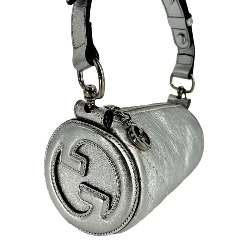 Gucci Gucci Blondie Mini Shoulder Bag in Metallic Silver Leather Silver Leather Never worn - Box View