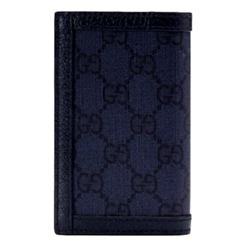 Gucci Gucci Ophidia Navy Blue Supreme Bifold Card Case Wallet Blue Leather Never worn - Back View