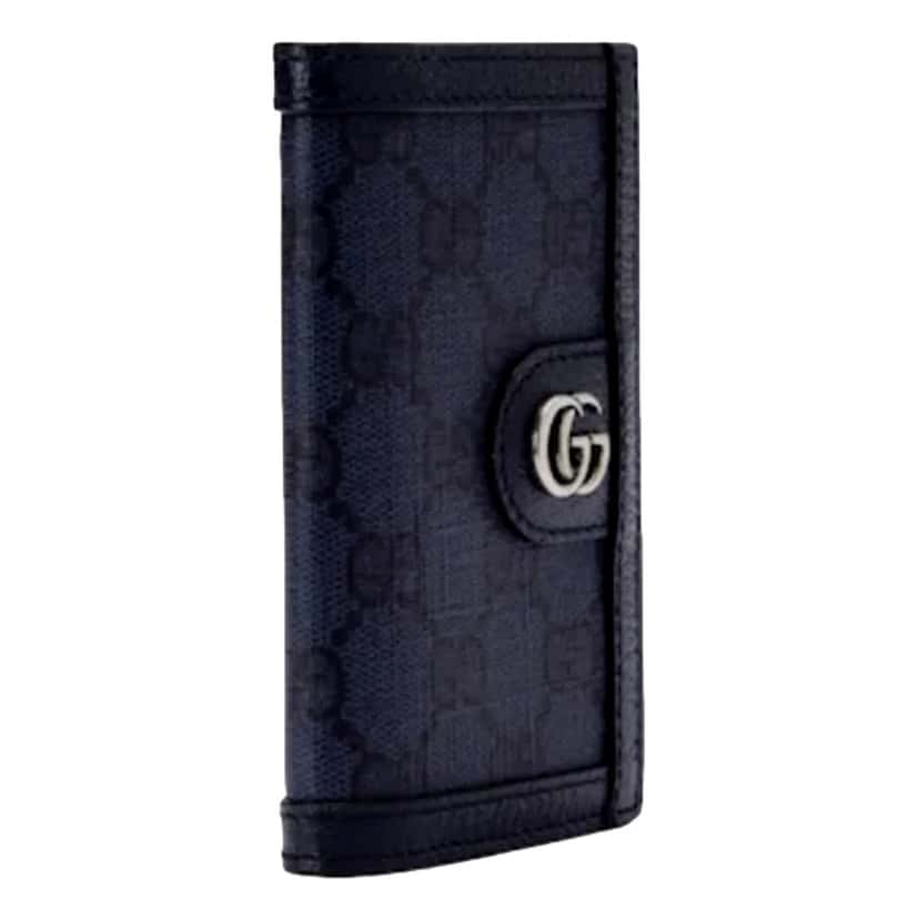 Gucci Gucci Ophidia Navy Blue Supreme Bifold Card Case Wallet Blue Leather Never worn - Inside View
