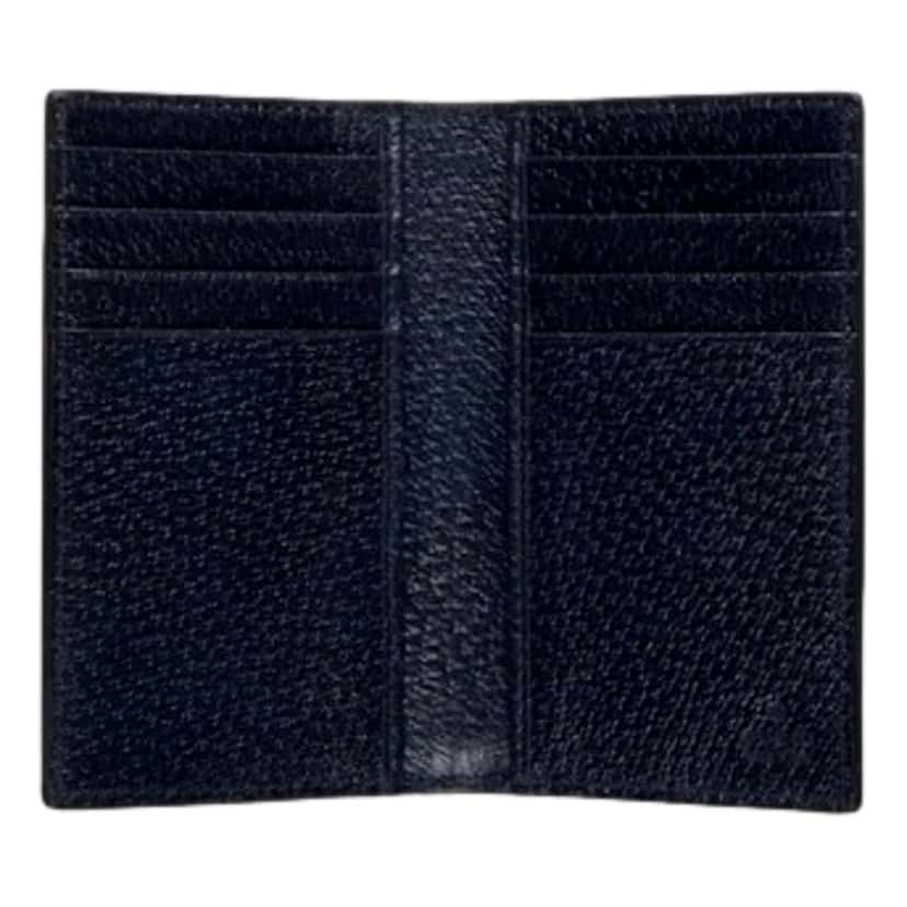Gucci Gucci Ophidia Navy Blue Supreme Bifold Card Case Wallet Blue Leather Never worn - Model View