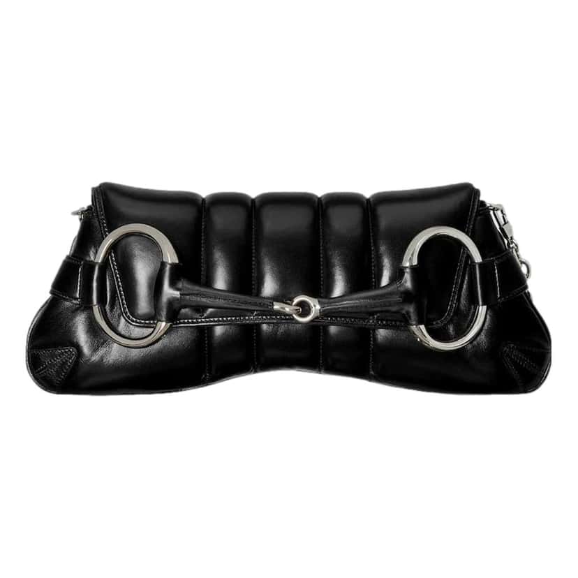 Gucci Gucci Horsebit Vertical Quilted Leather Medium Chain Shoulder Bag Black Black Leather Never worn - Inside View