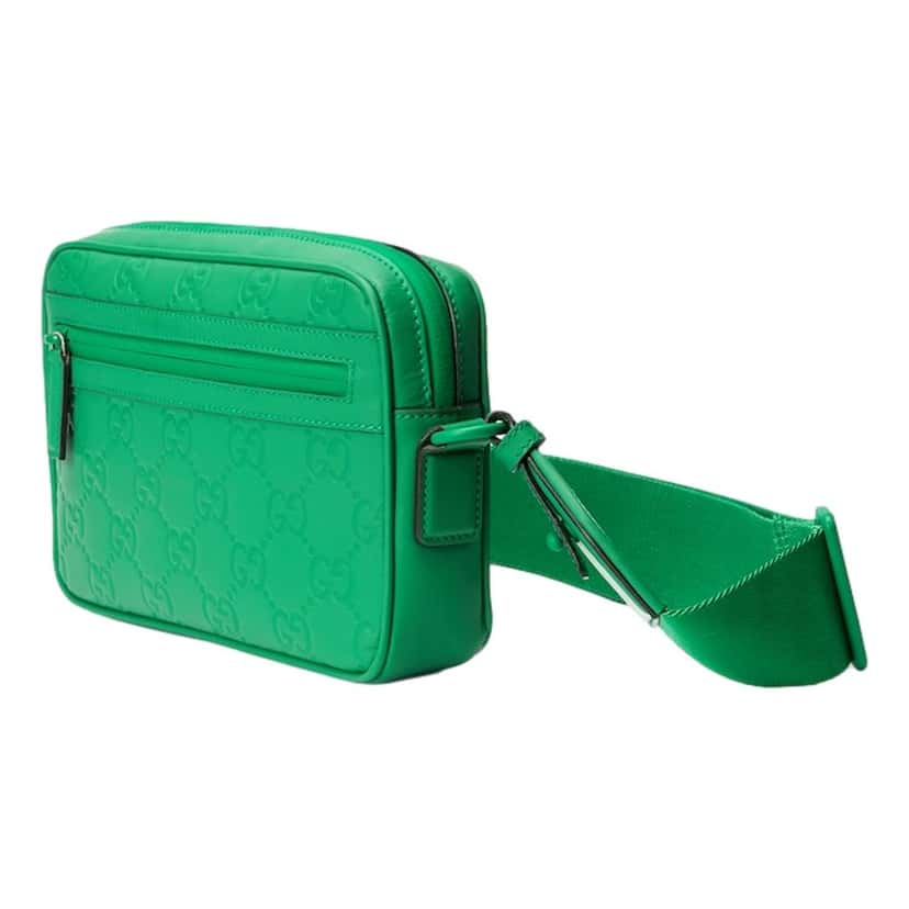 Gucci Gucci GG Rubber Effect Crossbody Bag in Green Green Leather Never worn - Back View